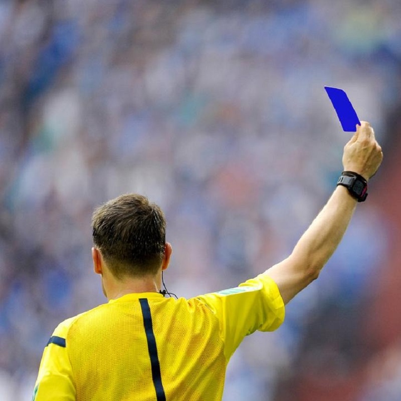 blue card in soccer