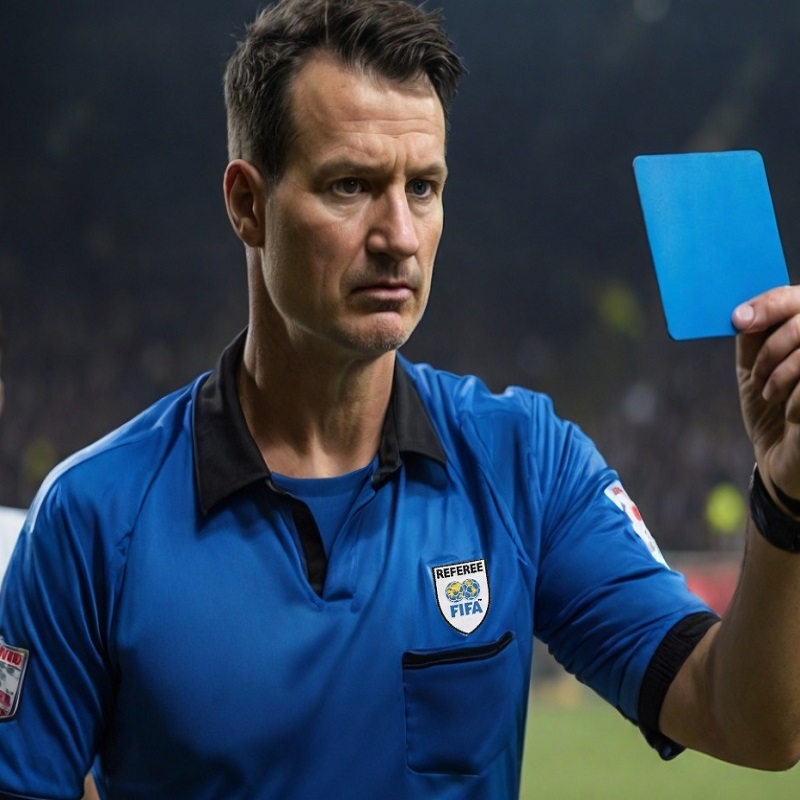 blue card in soccer